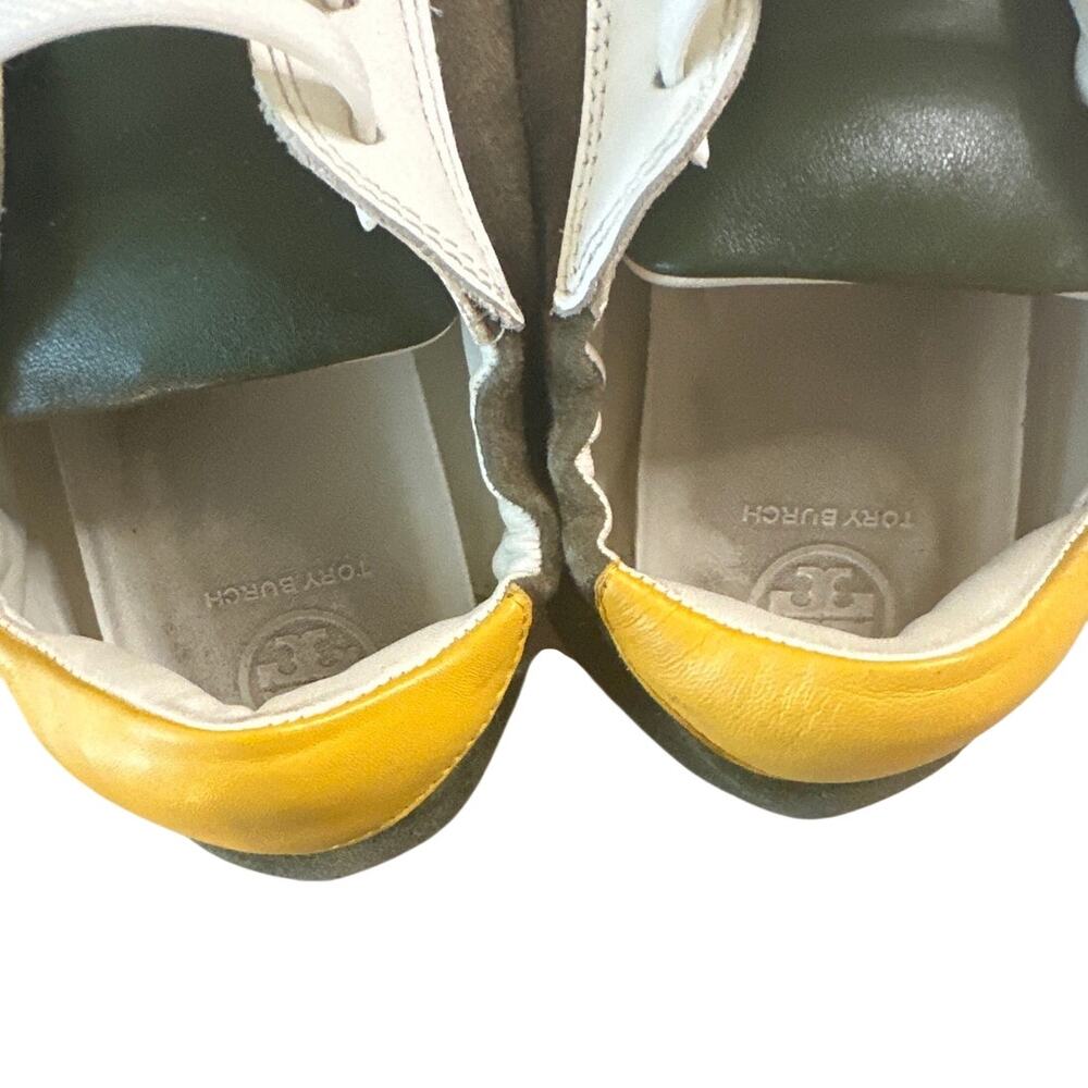 Tory Burch Retro Olive‎ Suede Trainers Sneakers Size 9 - Picture 5 of 9